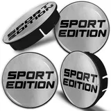 Biomar Labs 4 x 60mm Augen Universal Kunststoff Nabenkappen Kappen Felgendeckel Radkappen Radnabendeckel Nabendeckel Sport Edition Schwarz Silber Auto Tuning C 67