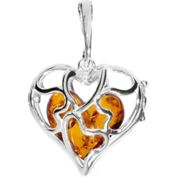 Ketten-Anhänger OSTSEE-SCHMUCK "Ostsee-Schmuck Anhänger Herz im Herz Anhänger Herz im Herz", weiß, Schmuckanhänger, Damen, 30 x 21mm, Silber 925 (Sterlingsilber), 5.3 g