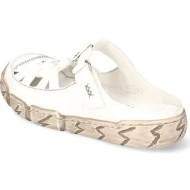 Rieker Damen Clog aus Leder offen mit Klettverschluss und Riricon Sohle L0396, Größe:40 EU, Farbe:Weiß - Weiß 40