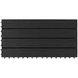 Floordirekt Terrassenfliese, Anthrazit, Holzwerkstoff, 30x60 cm, rutschfest, formstabil, UV-beständig, Gartenzubehör, Terrassen- & Balkonböden, Terrassenfliesen