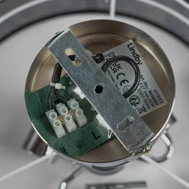 LINDBY Deckenlampe Ayvira schwarz/gold, Textil, 56 cm, E27 - Esszimmer, Von