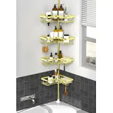 Kegii Teleskop Duschregal - Teleskopregal Bad Gold Duschablage Ohne Bohren Edelstahl Duschkorb Ecke Teleskopregal Dusche Eckregal Badezimmer
