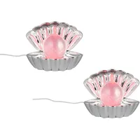 MeineWunschleuchte - 2er set kleine usb Muschel Tischlampen mit