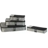 Amazon Essentials 4-teiliges Packwürfel-Reisezubehörset, Gepäckorganizer mit Doppelreißverschluss, Netzoberseite, 100% Polyester, klein/mittel/groß/schmal, grau (früher Amazon Basics)