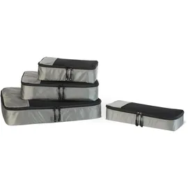 Amazon Essentials 4-teiliges Packwürfel-Reisezubehörset, Gepäckorganizer mit Doppelreißverschluss, Netzoberseite, 100% Polyester, klein/mittel/groß/schmal, grau (früher Amazon Basics)
