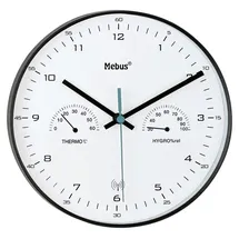 MEBUS Funk-Wanduhr 0,00 Mebus schwarz/weiß