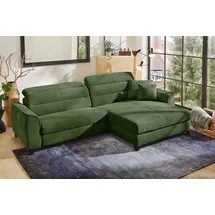 Jockenhöfer Ecksofa JOCKENHÖFER GRUPPE "Double One L-Form", grün, B:288cm T:105cm, Korpus: 100% Polyester;Kissen: 100% Polyester, Sofas, Ecksofa, mit 2x 120cm breiten, elektromotorischen Relaxfunktionen