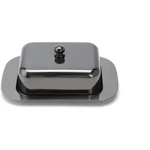 Echtwerk Butterdose Schwarz Hochglanz, Metall, 12.2x7.0x18.5 cm
