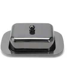 Echtwerk Butterdose Schwarz Hochglanz, Metall, 12.2x7.0x18.5 cm