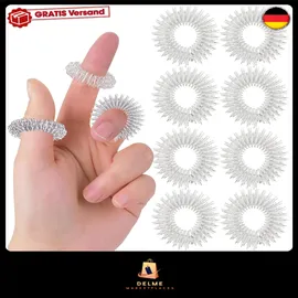 bluedeer 8 Stück Akupressur Ringe Set, Akupressurring für Finger Massage Ring Arthroroller Anti Stress Sensorische Fingermassagering, Massageringe für Stress Reduzierstück Und Förderung der Durchblutung