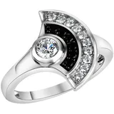 VIVANCE Fingerring VIVANCE "925-Sterling Silber rhodiniert Zirkonia" Gr. 54, weiß, Fingerringe, Damen, 054 (17,2), Silber 925 (Sterlingsilber), Fingerring