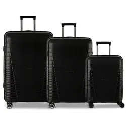 Worldpack Havanna 4 Rollen Kofferset 3-teilig  schwarz