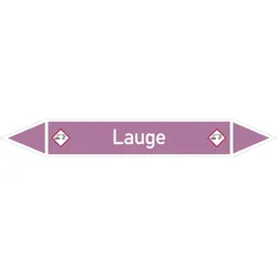 Rohrleitungskennzeichen Lauge - 100x15 mm Folie selbstklebend