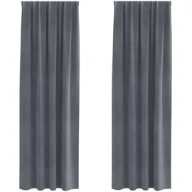 vidaXL Verdunkelungsvorhänge 2 pcs Hellgrau 140 x 260 cm