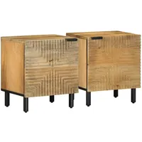 VidaXL Nachttische 2 Stk. Braun 40x33x46 cm Massivholz Mango