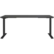 Germania Schreibtisch GERMANIA "Lemont", grau (graphit, schwarz, graphit), B:180cm H:72cm T:80cm, Tische, Schreibtisch, Elektrisch höhenverstellbarer Schreibtisch