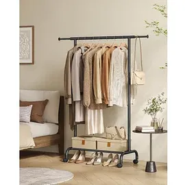Songmics Rollgarderobe schwarz Metall 83,0 - 120,0 x 156,0 cm