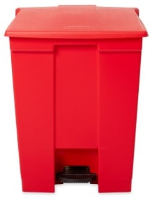 Rubbermaid Step-On Treteimer 68 l, Tretabfalleimer aus Polyethylen, rot