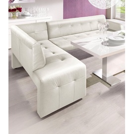 exxpo - sofa fashion Barista 197 x 82 x 265 cm Naturleder langer Schenkel rechts weiß
