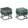 [en.casa] Hocker, Multifunktionaler stapelbarer Sitzhocker Tas 2er Set quadratisch Grün