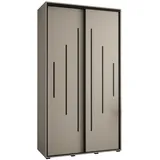 möbel kryspol Schwebetürenschrank Dakota 130 x 235,2 x 60 cm Schwarz