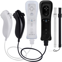 TechKen Wii Controller Remote mit Nunchuck Wii Kontroller mit Nunchuk Wii Fernbedienung Wii Vernbedinung Ersatz Controller für Wii (Controller ohne Motion Plus) (Schwarz + Weiß)