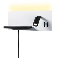 Paulmann LED Wandleuchte Serra USB C 2700K 650lm / 200lm 230V 5,5 / 1x2,6W dimmbar Weiß matt, Schwarz