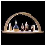 Seiffener Volkskunst | LED Lichterbogen Schwibbogen 42x21cm | Original Erzgebirgische Volkskunst | 15372 | Weihnachten Weihnachtsbogen | Seiffener Kirche