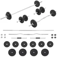 vidaXL Hantel-Set Langhantel- und Kurzhantel-Set 30 kg