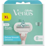 Gillette Venus Deluxe Smooth Sensitive Rasierklingen Damen, 8 Ersatzklingen für Damenrasierer