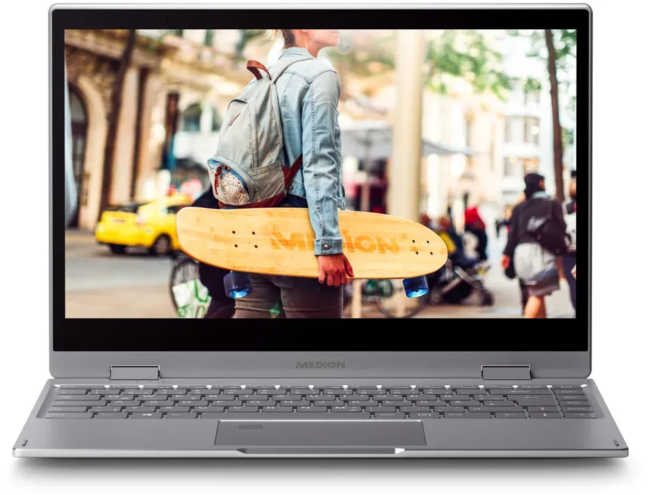 Medion AKOYA E4273 Convertible - 14" Full HD Touch, Intel Pentium Silver N5030, 8GB RAM , 512GB SSD, Windows 10 Home