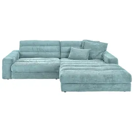 KAWOLA Ecksofa Lana Cord Recamiere rechts hellblau