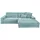 KAWOLA Ecksofa Lana Cord Recamiere rechts hellblau