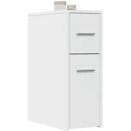 vidaXL Badschrank Schmal mit Rollen Weiß