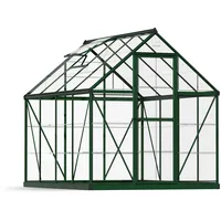 Canopia by Palram Gewächshaus klein Harmony 6x8 Treibhaus 247x185 cm Aluminium Grün Tomatenhaus Polycarbonatplatten UV-beständig