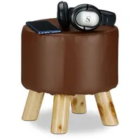 Relaxdays Hocker Kunstleder 0 x 0 x 0 cm Braun