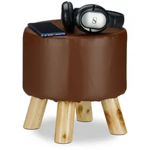 Relaxdays Hocker Kunstleder 0 x 0 x 0 cm Braun