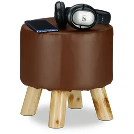 Relaxdays Hocker Kunstleder 0 x 0 x 0 cm Braun