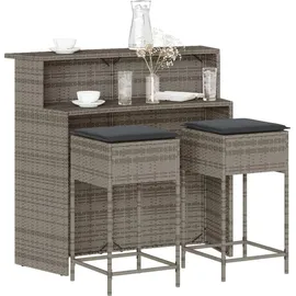 vidaXL Gartenbar Set 3-tlg. Grau