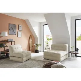 Home Affaire Sessel »Caspar«, Loungesessel in 2 Größen, mit Schlaffunktion und Pouf-Funktion. beige , 62558024-0 Feinstruktur