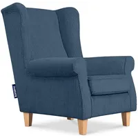 Konsimo Konsimo® Ohrensessel, Dunkelblau, Rechteckig, 82x105x97 cm, Hergestellt in