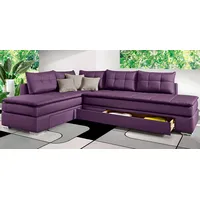 Ecksofa INOSIGN "Night & Day L-Form" Sofas Gr. B/H/T: 304cm x 98cm x 223cm, Struktur fein, lila mit Dauer-Schlaffunktion