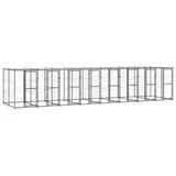 vidaXL Outdoor-Hundezwinger Stahl mit Überdachung 19,36 m2