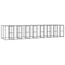 vidaXL Outdoor-Hundezwinger Stahl mit Überdachung 19,36 m2