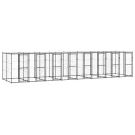 vidaXL Outdoor-Hundezwinger Stahl mit Überdachung 19,36 m2
