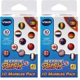 VTech Marble Rush - 10er-Set MarBalls – Zusätzliche Kugeln für alle Marble Rush Murmelbahnen – Mit Länderflaggen – Für Kinder von 4-12 Jahren (Packung mit 2)