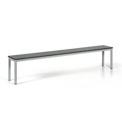 Garderobenbank, Sitz - Laminat, Länge 2000 mm, Graphit