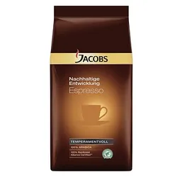 JACOBS Nachhaltige Entwicklung - Espresso Espressobohnen Arabicabohnen kräftig 1,0 kg