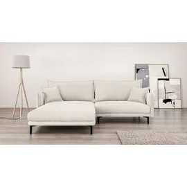 Home Affaire Ecksofa HOME AFFAIRE "ALEXANDRIA mit Recamiere rechts oder links bestellbar, moderne Bezüge", beige (creme), B:246cm H:86cm T:190cm, 100% Polyester, Sofas, Ecksofa, L-Form mit Wellenunterfederung, Maße: B/H/T 246/86/190 cm