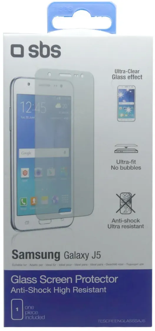 SBS Glasschutz Screen Protector ultraresistent Displayschutz Samsung Galaxy J5